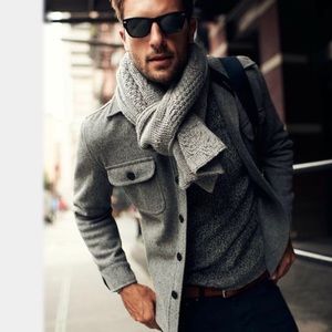 Theory/Chunky Merino Wool Scarf/Charcoal
